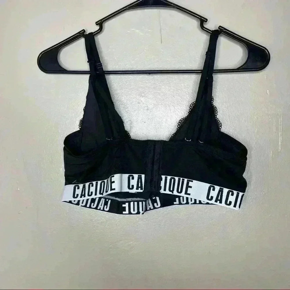 Cacique Black Lace Wireless Bra Sz 18/20 - Picture 3 of 4